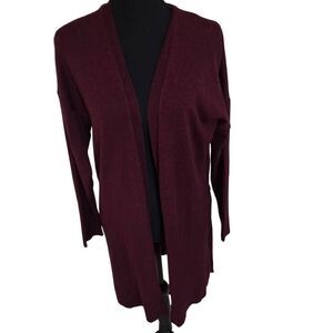 Philosophy Republic Clothing Womens Belted Open Duster Cardigan Maroon Sz Medium